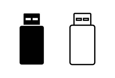 Usb simgesi ayarlandı. Flash disk simgesi vektörü