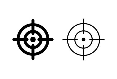 Hedef simgesi ayarlandı. hedef simge vektörü. hedef pazarlama simgesi vektörü