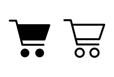 Alışveriş ikonu seti. Alışveriş arabası ikonu. Trolley simge vektörü