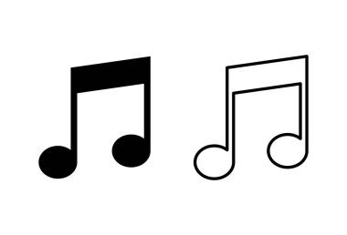 Müzik ikonu seti. nota simgesi vektörü