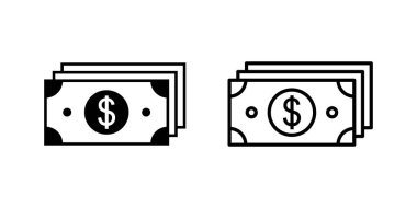 Para simgesi ayarlandı. Para vektörü simgesi. 