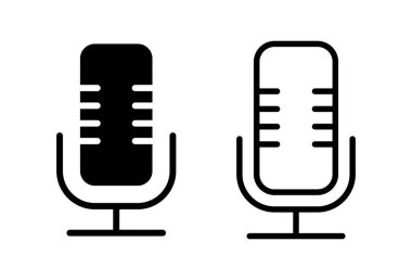 Mikrofon simgesi ayarlandı. karaoke simgesi vekto