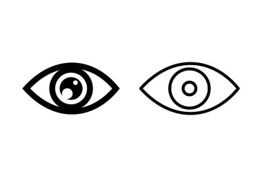 Göz simgesi ayarlandı. Göz vektör simgesi. Bak ve Görüş simgesi. 