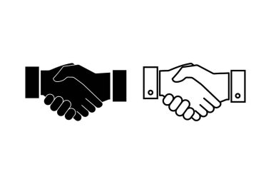 Tokalaşma simgesi ayarlandı. İş tokalaşması. iletişim anlaşması