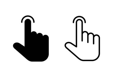 El imleç simgesi seti. İmleç simgesi vektörü. el imleç simgesi tıklaması