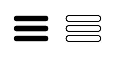 Menü Simgesi ayarlandı. Web menü simgesi. Hamburger menüsü sembolü