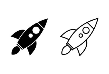 Roket ikonu hazır. Başlangıç simgesi vektörü. 
