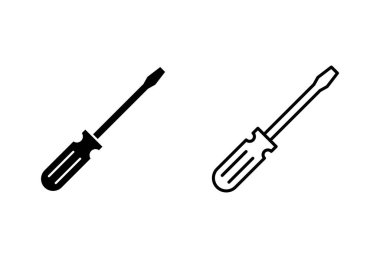 Tornavida simgesi seti. Araç simgesi vektörü