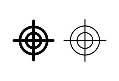 Hedef simgesi ayarlandı. hedef simge vektörü. hedef pazarlama simgesi vektörü