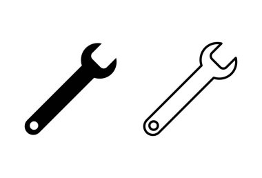 Anahtar simgesi seti. Simge vektörünü onar. araçlar simgesi vektörü