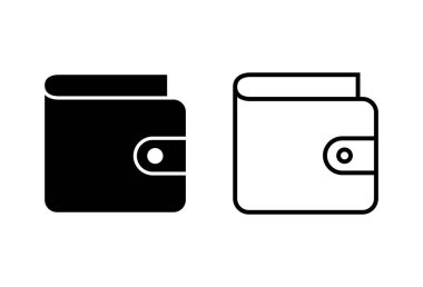 Cüzdan simgesi ayarlandı. cüzdan vektör simgesi