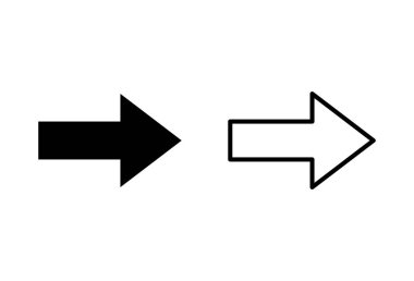 Ok simgesi ayarlandı. Ok sembolü. Web tasarımınız için ok işareti