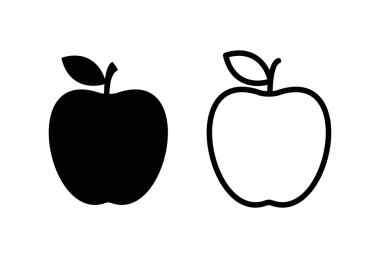 Elma simgesi seti. Elma vektör simgesi. Web tasarımınız için elma sembolleri