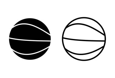 Basketbol ikonu seti. Basketbol ikonu. Basketbol logo vektör simgesi