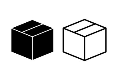 Kutu simgesi seti. kutu vektör simgesi, paket, paket