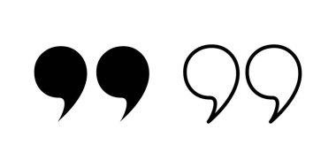 Alıntı simgesi seti. Tırnak işareti sembolü.