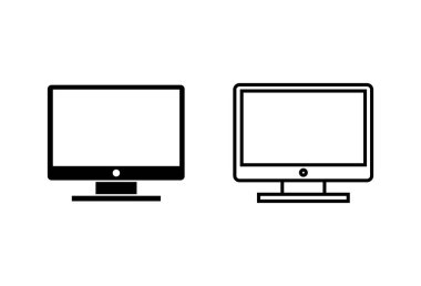 Televizyon ikonu ayarlandı. televizyon simgesi vektörü
