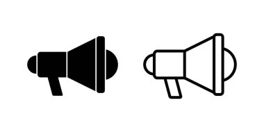 Megafon simgesi seti. Hoparlör simgesi vektörü.