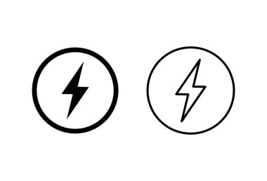 Güç simgesi ayarlandı. Güç Düğmesi Simgesi. Elektrik gücü.