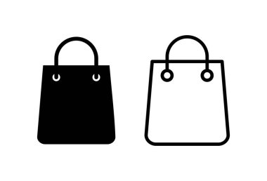 Alışveriş poşeti ikonu seti. alışveriş simgesi vektörü