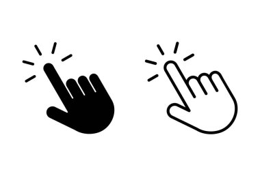 El tıklama simgesi seti. işaret simgesi vektörü. el imleç simgesi vektörü