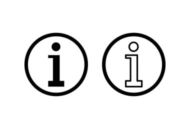 Bilgi simgesi simgesi ayarlandı. ikon vektörü hakkında. Faq simgesi