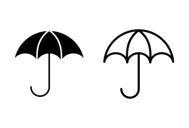 Şemsiye simgesi seti. şemsiye işareti simgesi