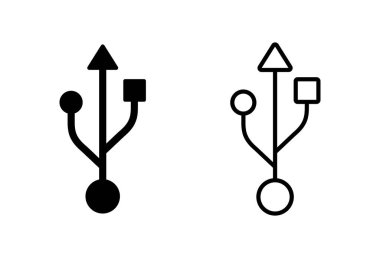 Usb simgesi ayarlandı. Flash disk simgesi vektörü