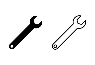 Anahtar simgesi seti. Simge vektörünü onar. araçlar simgesi vektörü