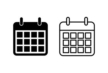 Takvim simgesi ayarlandı. Takvim sembolü. takvim vektör simgesi