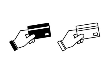 Kredi kartı simgesi seti. Kredi kartı ödeme simgesi vektörü