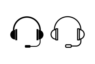 Kulaklık ikonu vektörü. Kulaklık simgesi simgeleri
