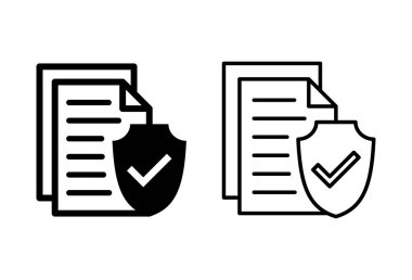 Sigorta ikonu ayarlandı. sigorta sembolü vektörü