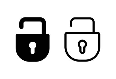 Kilit simgesi ayarlandı. Asma kilit ikon vektörü. Şifreleme simgesi. Güvenlik sembolü