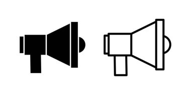 Megafon simgesi seti. Hoparlör simgesi vektörü.