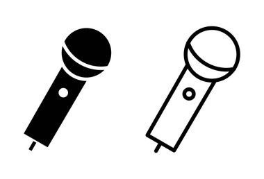 Mikrofon simgesi ayarlandı. karaoke simgesi vekto