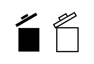 Çöp simgesi vektörü. Çöp kutusu simgesi. Simge vektörünü sil. çöp