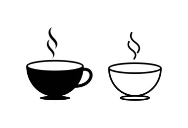 Kahve fincanı ikonu seti. Bir kahve ikonu vektörünü kap.