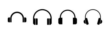 Kulaklık ikonu vektörü. Kulaklık simgesi simgeleri