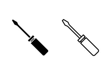 Tornavida simgesi seti. Araç simgesi vektörü