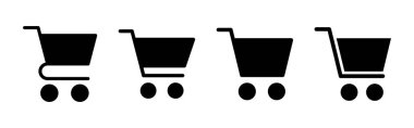 Alışveriş ikonu seti. Alışveriş arabası ikonu. Trolley simge vektörü