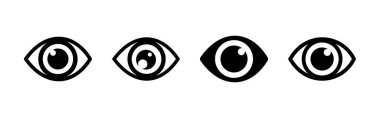 Göz simgesi ayarlandı. Göz vektör simgesi. Bak ve Görüş simgesi. 