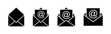 Posta simgesi seti. e- posta simgesi vektörü. E- posta simgesi. Zarf illüstrasyonu
