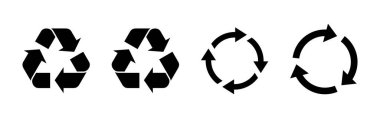 Geri dönüşüm simgesi seti. Vektör simgesi geri dönüşümü.