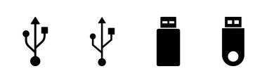 Usb simgesi ayarlandı. Flash disk simgesi vektörü