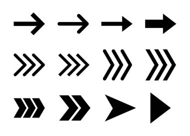 Ok simgesi ayarlandı. Ok sembolü. Web tasarımınız için ok işareti