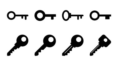 Anahtar simgesi ayarlandı. Anahtar vektör simgesi. Anahtar simgesi