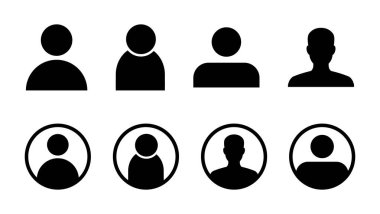 İnsan simgesi seti. Kişi simgesi vektörü. Kullanıcı Simgesi vektörü