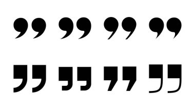 Alıntı simgesi seti. Tırnak işareti sembolü.