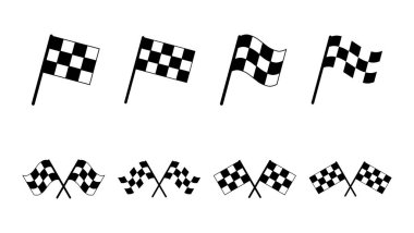 Yarış bayrağı simgesi hazır. Yarış bayrağı simgesi. Damalı yarış bayrağı simgesi